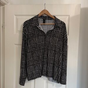 Norma Kamali Black and White Checkered Top